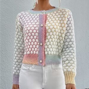 Colorful Knit Women's Cardigan